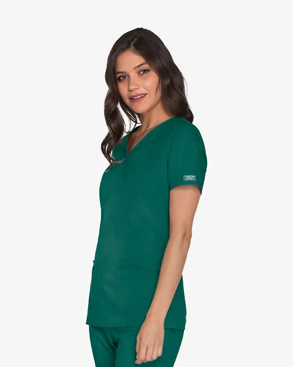 Cherokee Core Stretch Mock Wrap Top WWE4728 Tummanvihreä