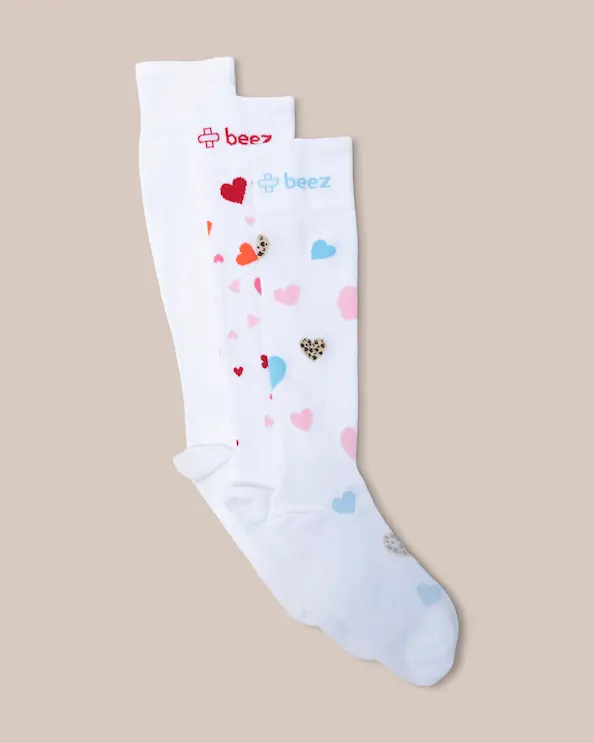 Stödstrumpor Hjärtan 3-pack