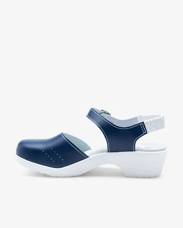 Beez Zeitloser Clogs mit Holzsohle Dunkelblau