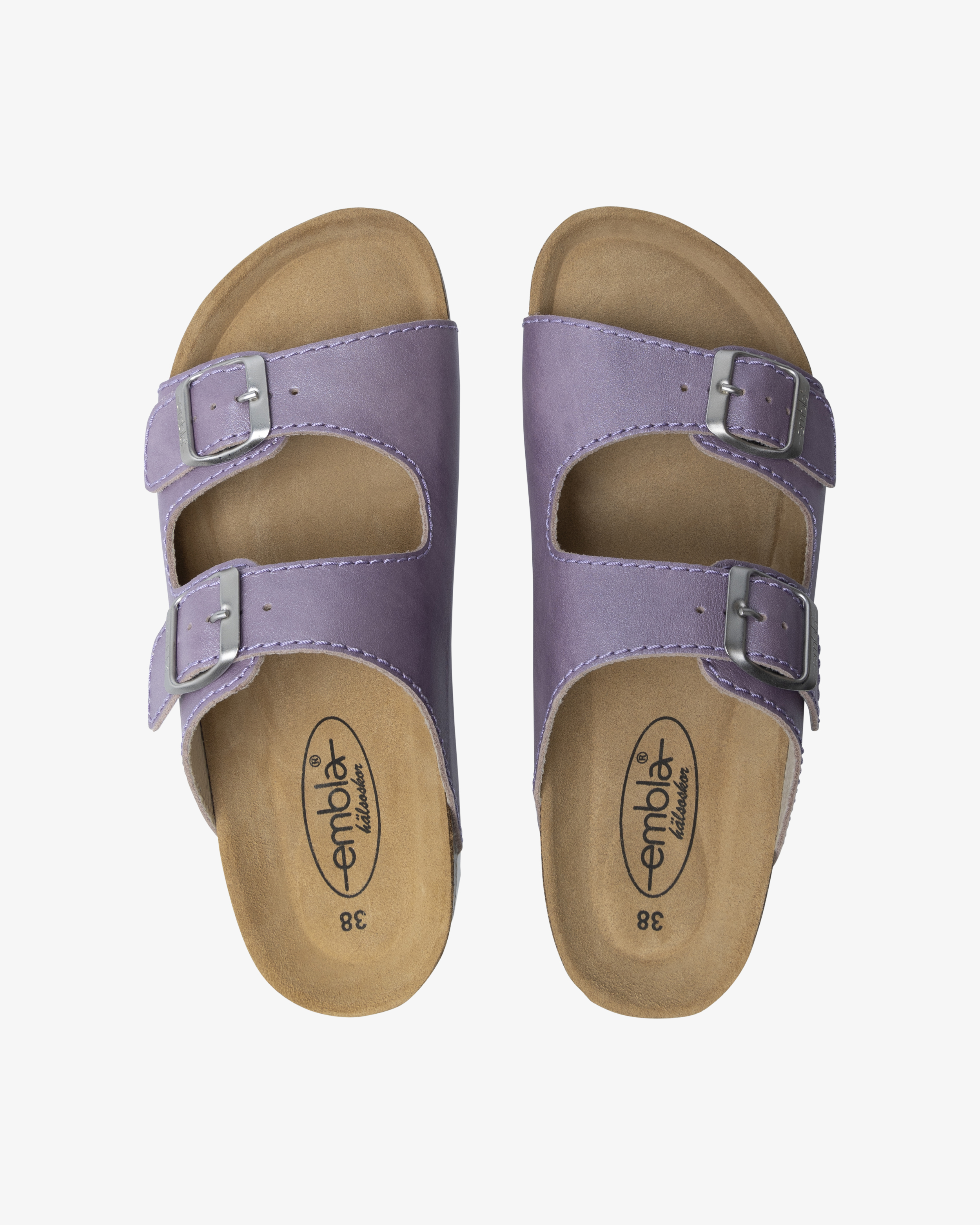 Embla 2736 Damesandal Airbed Metallisk Lilla