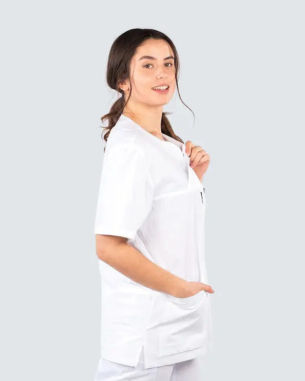 Almedahls Hvit Kriklet Kittel Unisex