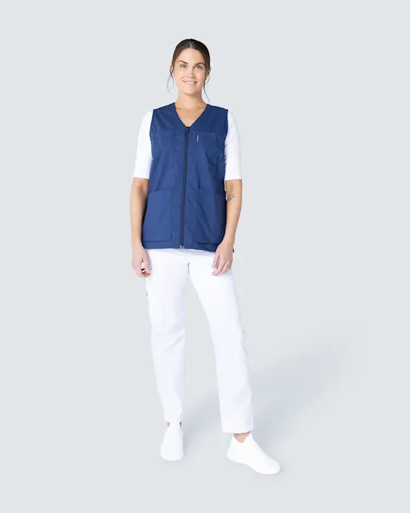 Almedahls Marine Vest med Glidelås Dame