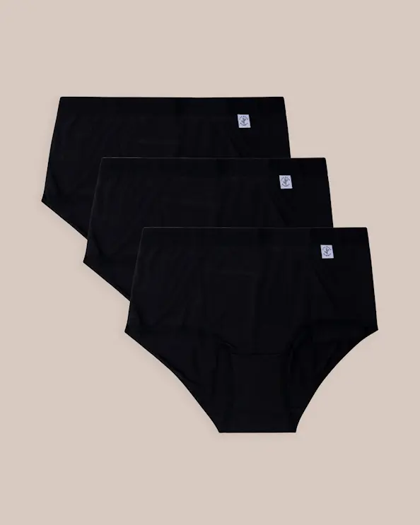 Highwaist-Slip Ellen Bambus Schwarz 3-Packung