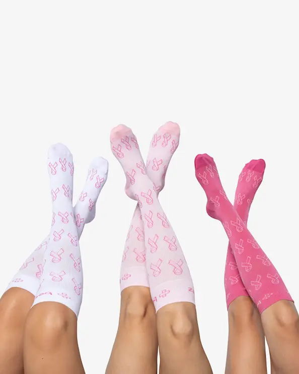 Rosa Bandet Stödstrumpor 3-pack