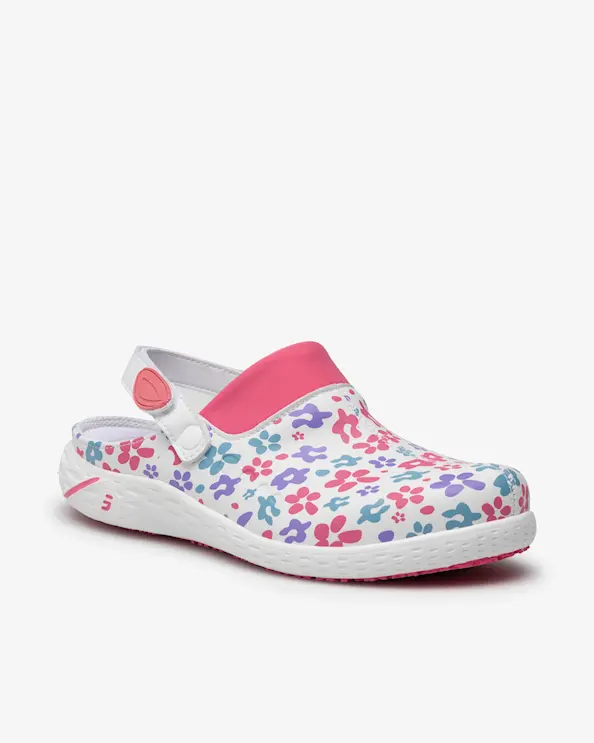 Safety Jogger Dany Slip in ESD Arbetssko Rosa Blommig