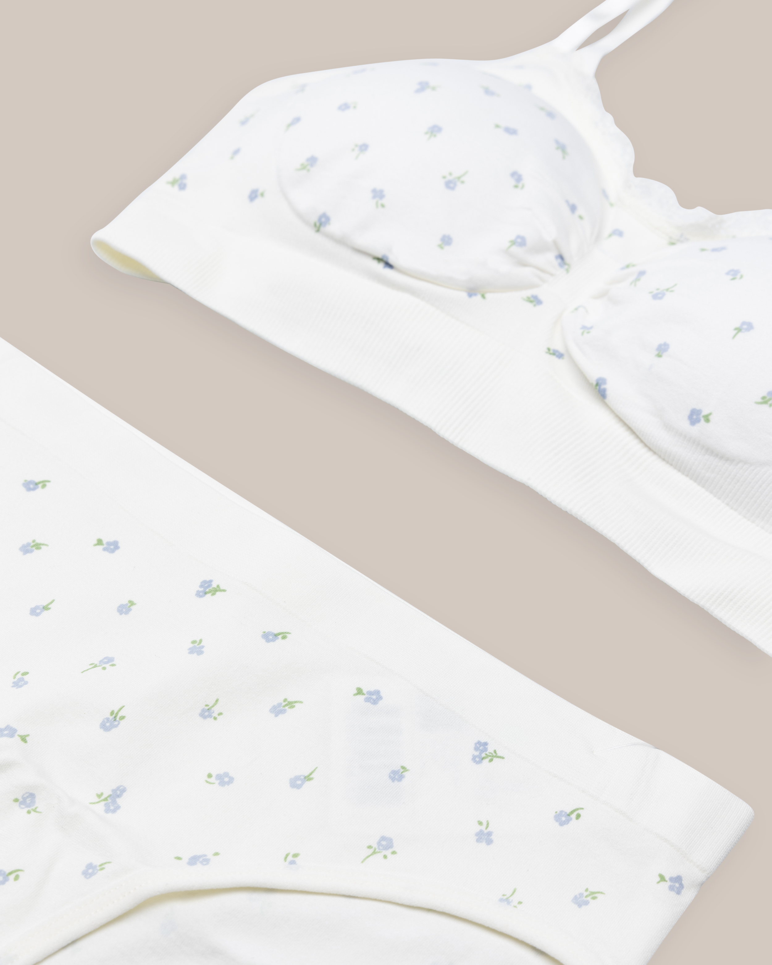 Seamless Sett Jonna Småblomstret Hvit