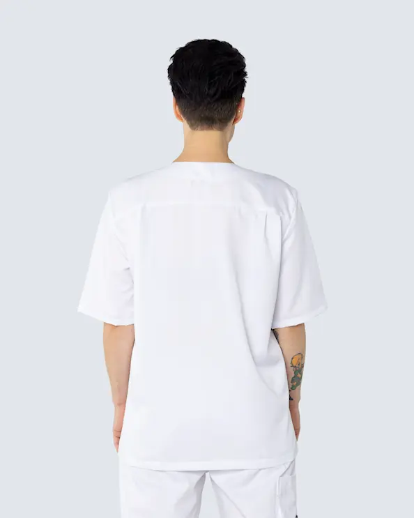 V-bluse Unisex Tencel Hvid