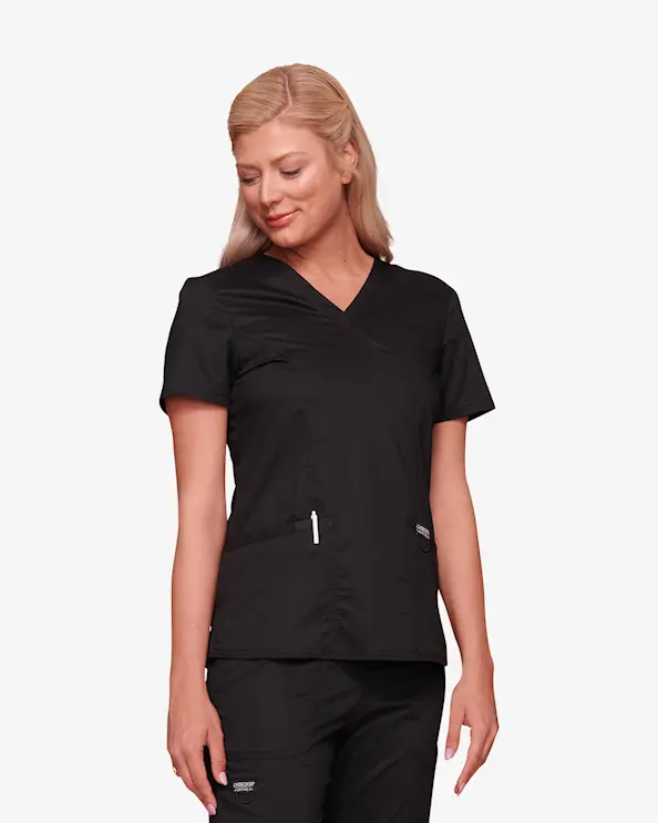 Cherokee Core Stretch Mock Wrap Top WWE4728 Musta