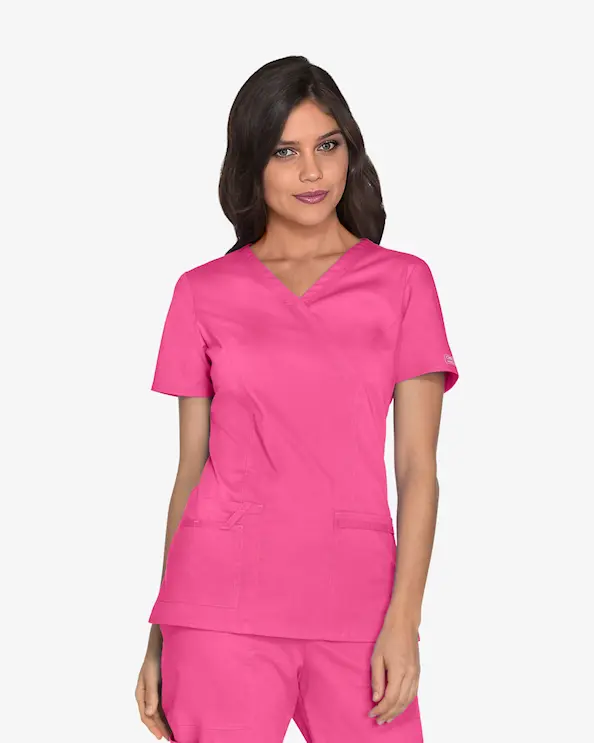 Cherokee Core Stretch Mock Wrap Top WWE4728 Pink