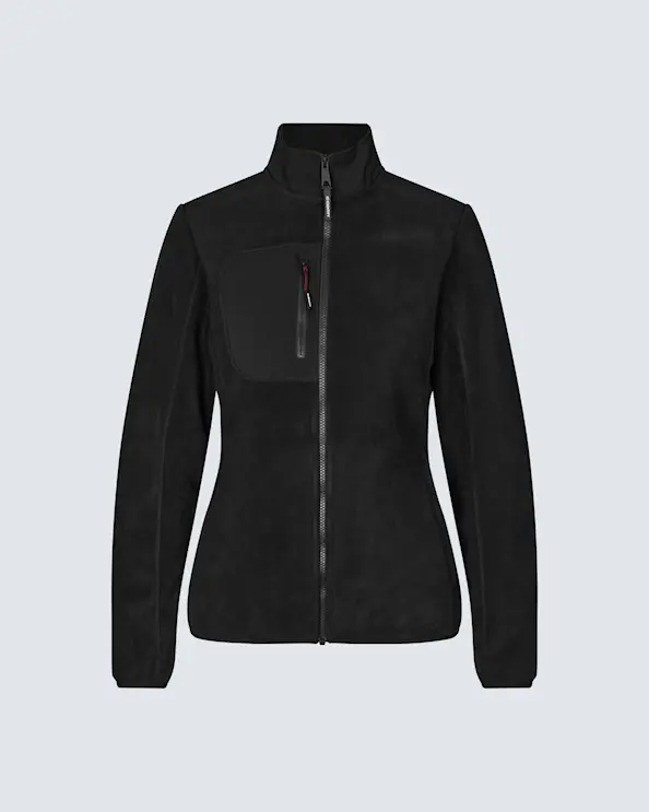 ID Identity Bonded-Fleecejacke Damen Schwarz