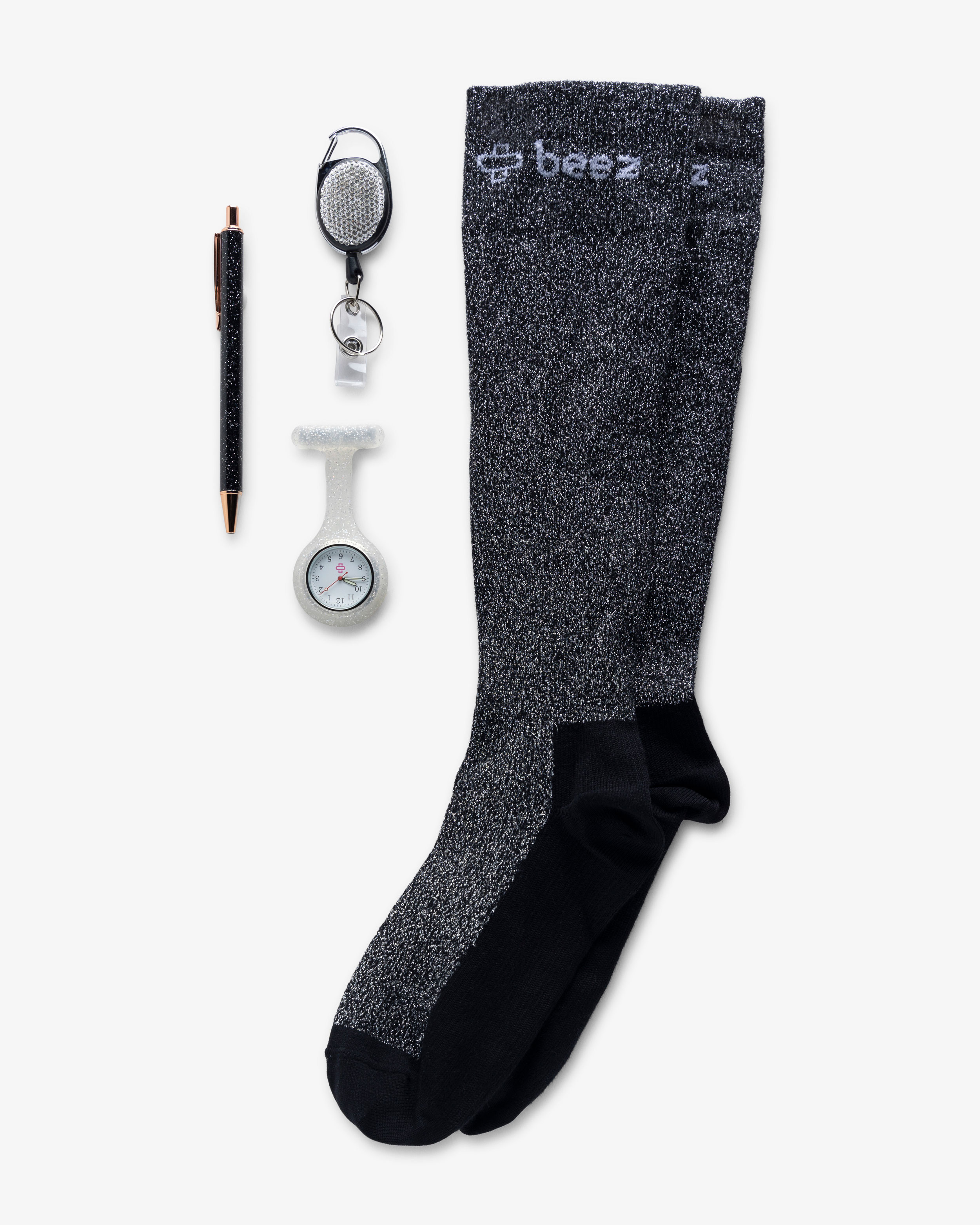 Støttestrømper Kit Glitter Sort