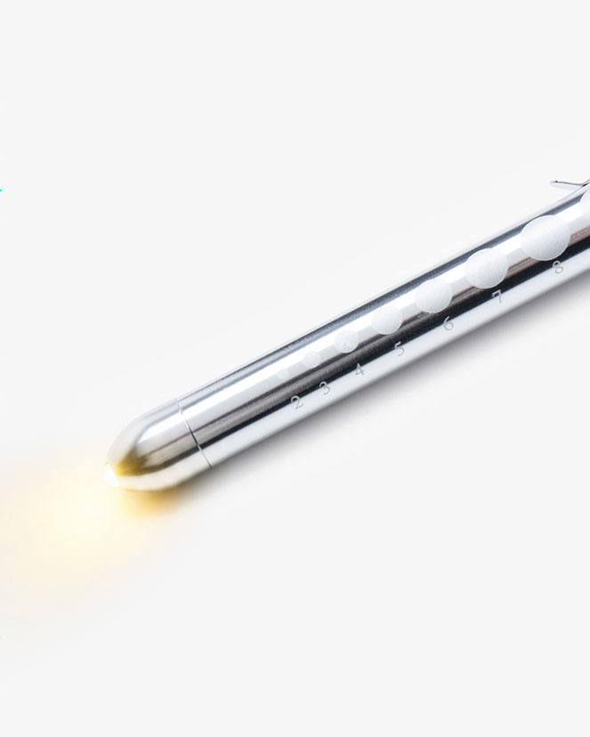 Stiftlampe Gelbem Licht Silber