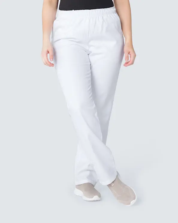 Kentaur Tencel Medical Hvide Arbejdsbukser med elastisk Unisex