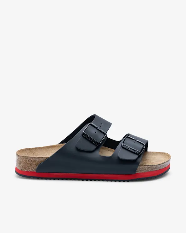 Birkenstock Pro Arizona Sandal Smal Svart, Röd Sula