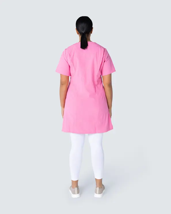 Almedahls Rosa Krinklad Klänning