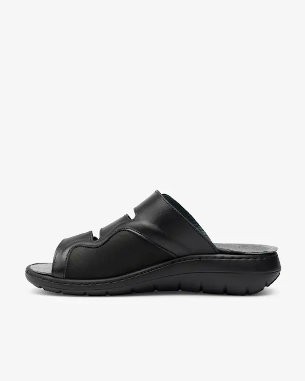 2276 - Embla Ergoflex Damesandal med indvendig elastik og 3-rem Sort