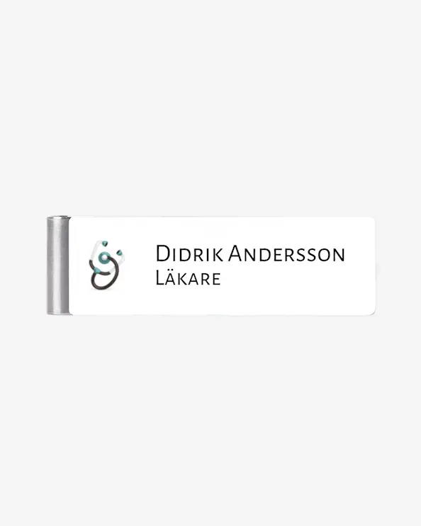 Namnskylt Militärklämma White