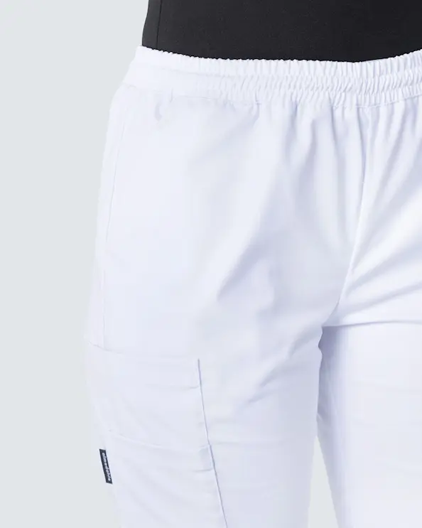 Almedahls Valkoinen Housut Joustinneuloksella Stretch Unisex