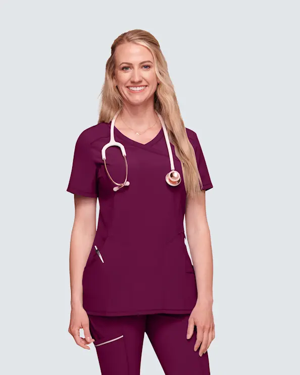 Infinity Mock Wrap Top CKE2625A Viininpunainen