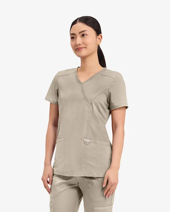 Cherokee Revolution Mock Wrap Top WWE610 Khaki