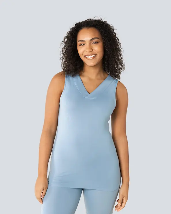 Beez Basics Top med V-hals Blå