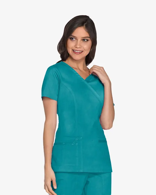 Cherokee Core Stretch Mock Wrap Top WWE4728 Turkos