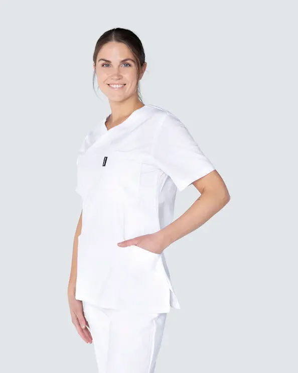 Almedahls Hvit Kriklet Kittel Dame