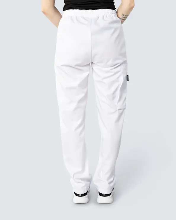 Almedahls Unisex Tencel Hose mit Gummibund, Weiß