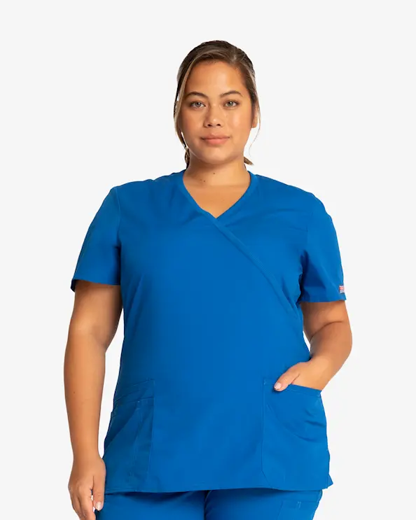 Cherokee Originals Mock Wrap Top WWE650 royal blue