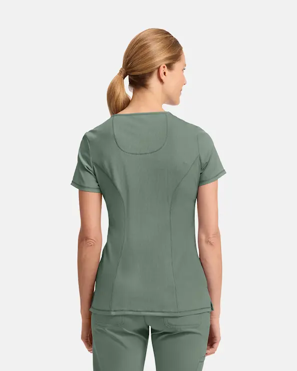 Infinity Mock Wrap Top CKE2625A Olivengrøn