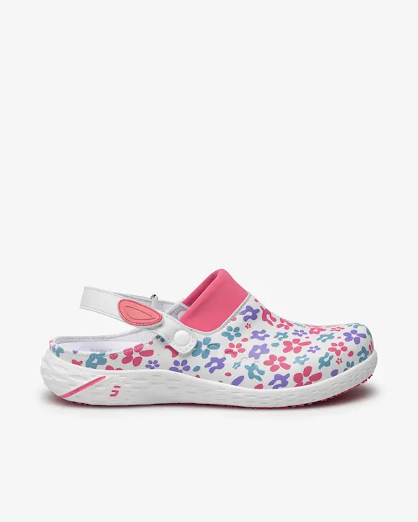 Safety Jogger Dany Slip in ESD Arbetssko Rosa Blommig