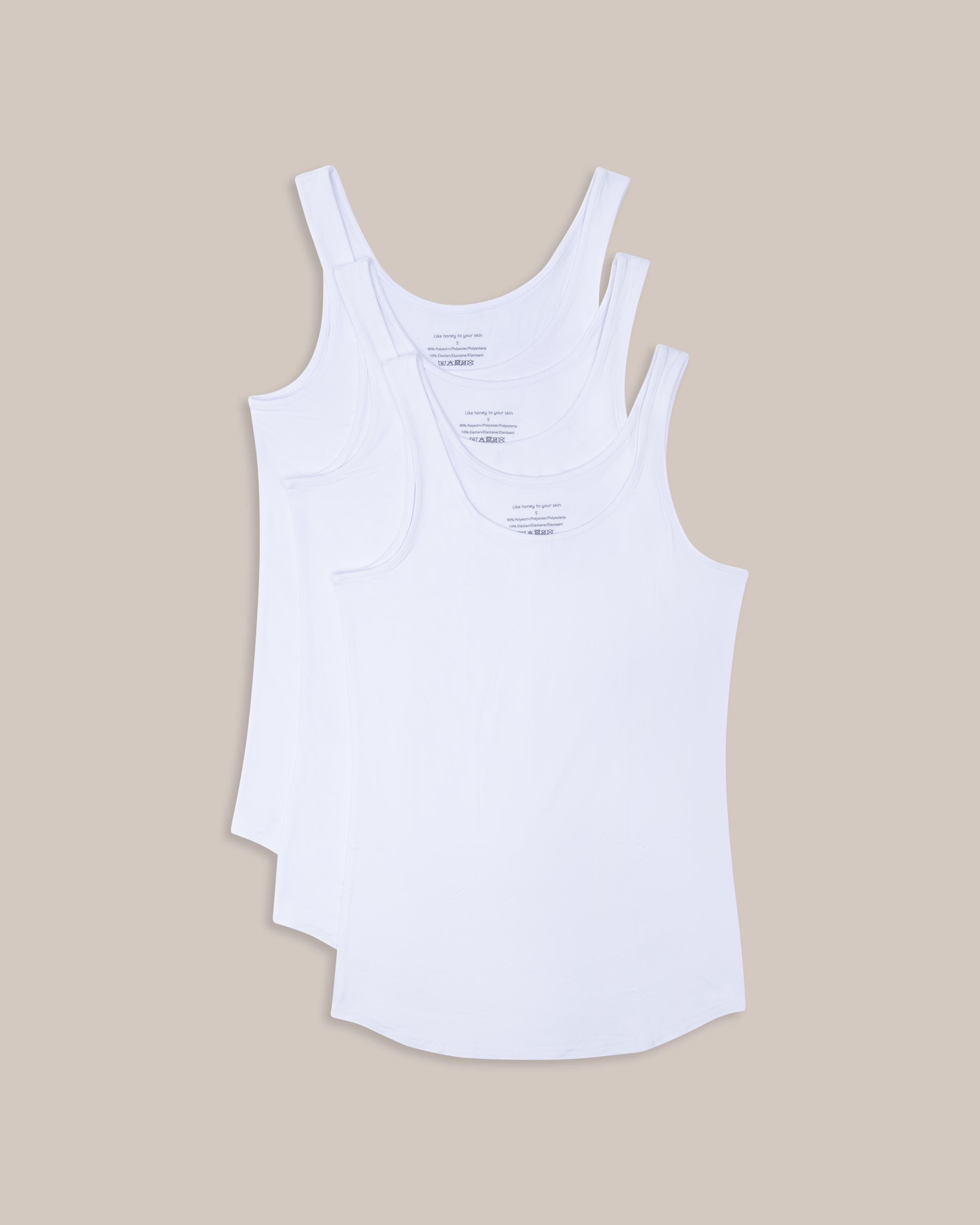 Beez Singlet Hvit 3-pakning