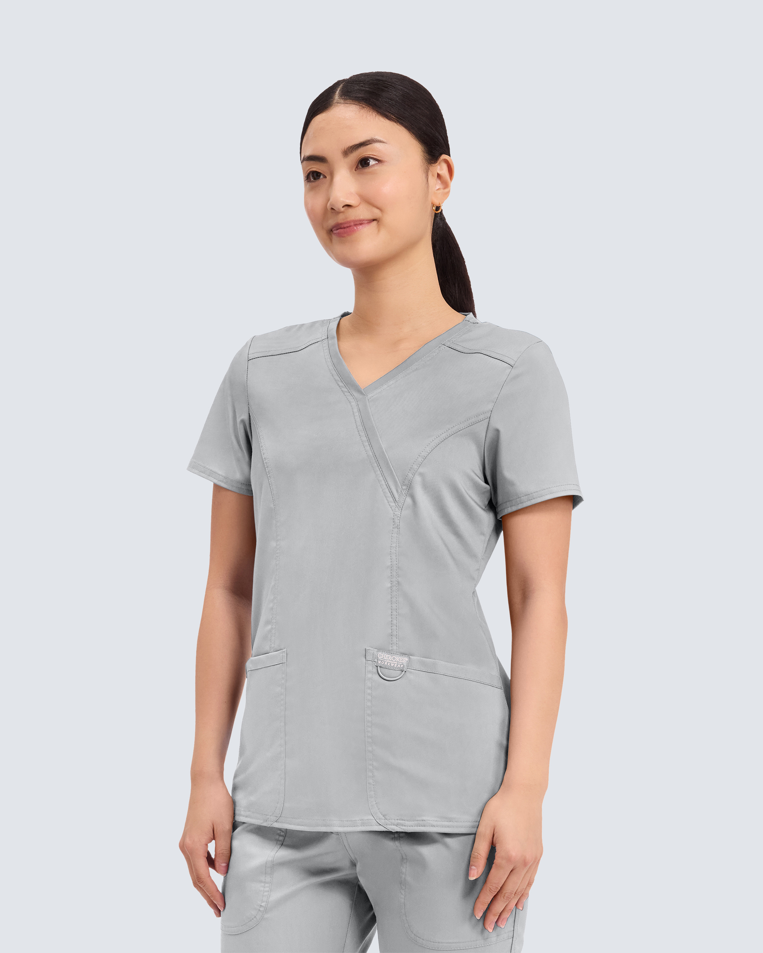 Cherokee Revolution Mock Wrap Top WWE610 Grå