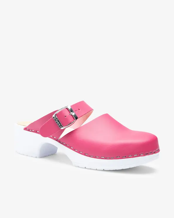 Beez Belle Slip-on Clogs mit Holzsohle Rosa Vegan