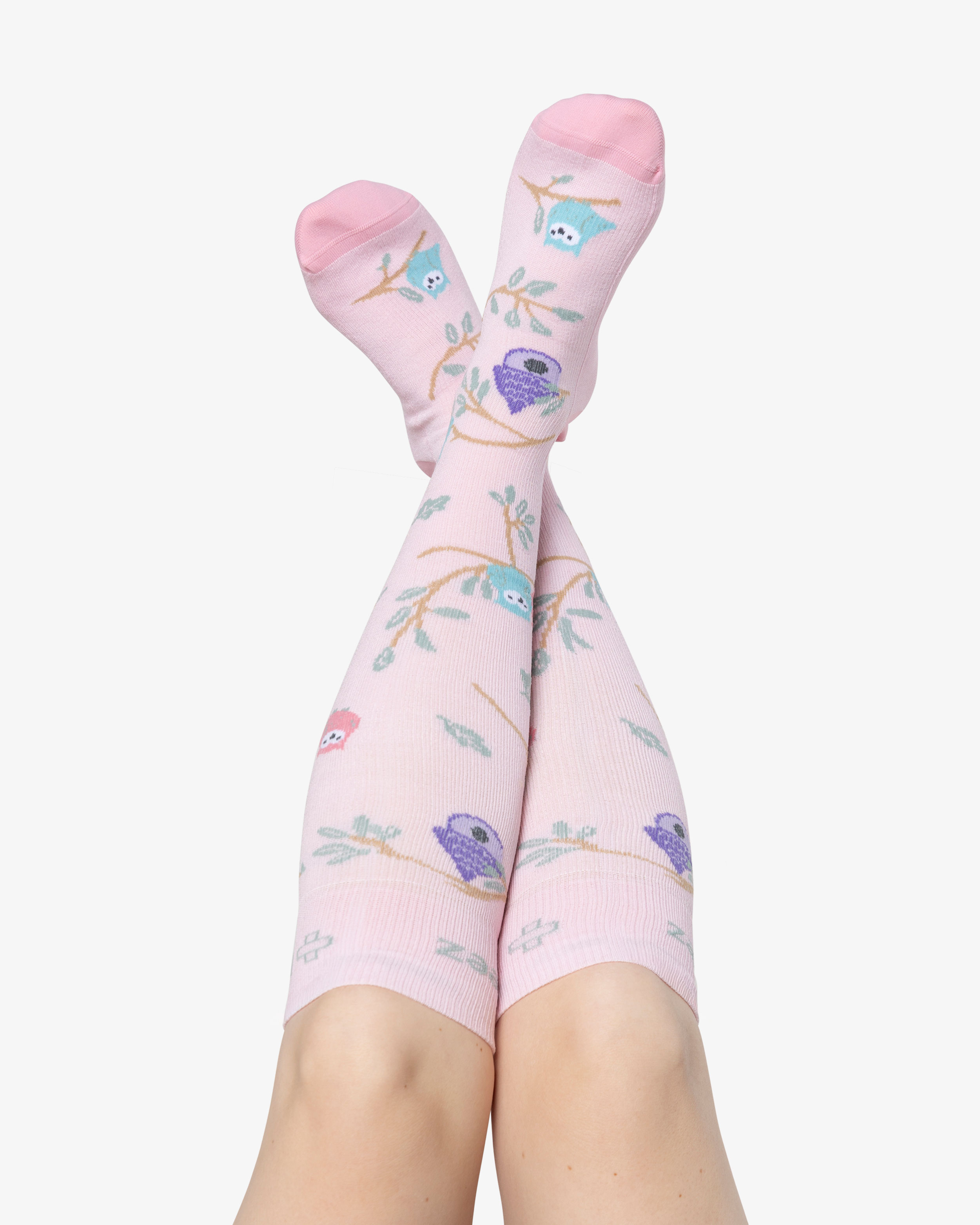 Beez Støttestrømpe Helga Bred Legg Rosa