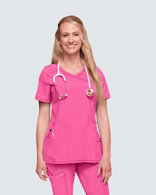Infinity Mock Wrap Top CKE2625A Kirsikanpunainen