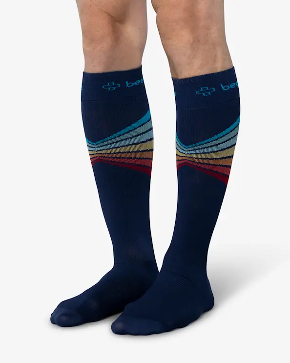 Beez Stödstrumpa Ted Mörkblå