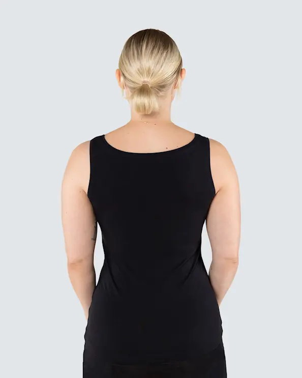 Singlet Ellen Bambus Brede Skulderstropper Sort