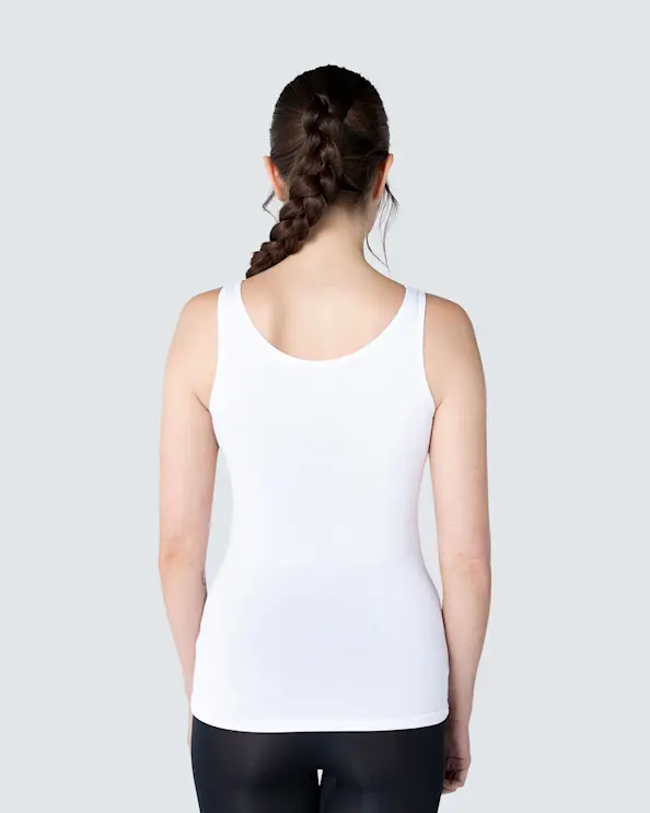 Top Bambus Brede Skulderstropper Hvid