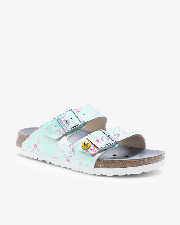 Birkenstock Pro Arizona ESD Sandal Smal Mint Blommig