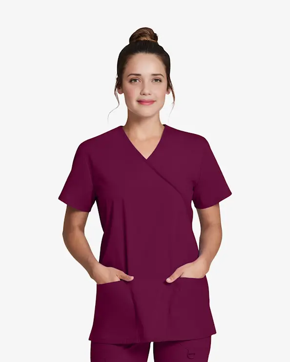 Dickies Signature Mock Wrap Top DKE632 Vinrød