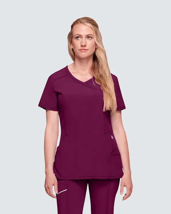 Infinity Mock Wrap Top CKE2625A Viininpunainen