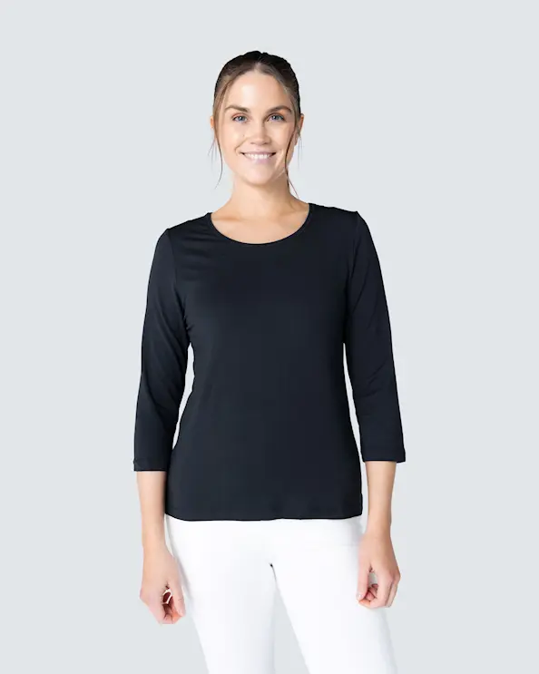 WAW Ladies Soft ¾ Sleeve Black