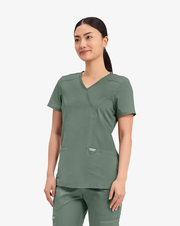 Cherokee Revolution Mock Wrap Top WWE610 Olivengrøn