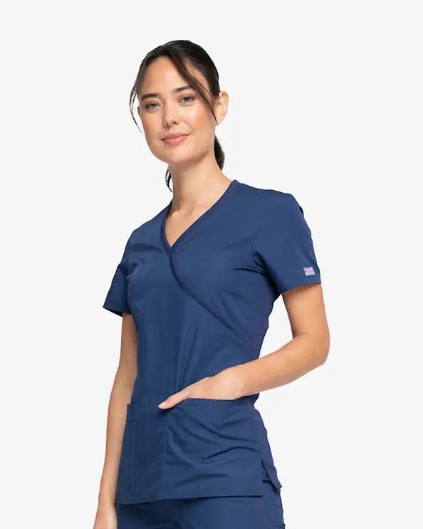 Cherokee Originals Mock Wrap Top WWE650 Marin