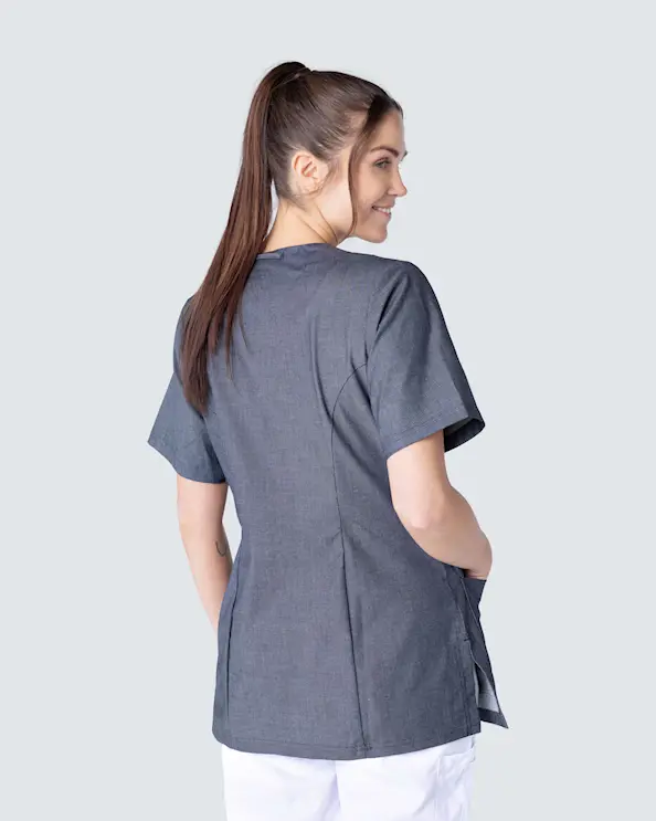 Segers Mørkegrå Tunika Stretch med Knapper Dame