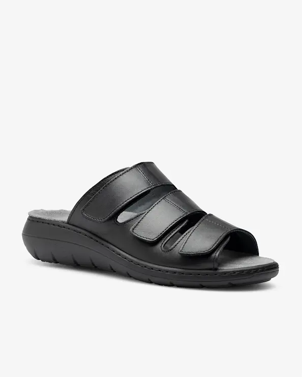 2276 - Embla Ergoflex Damesandal med indvendig elastik og 3-rem Sort
