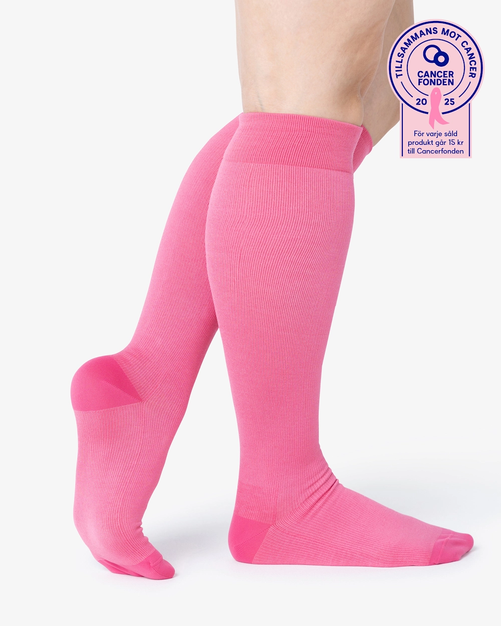 Beez Stödstrumpa Bred Vad Rosa