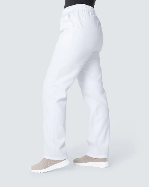 Kentaur Tencel Medical Hvide Arbejdsbukser med elastisk Unisex