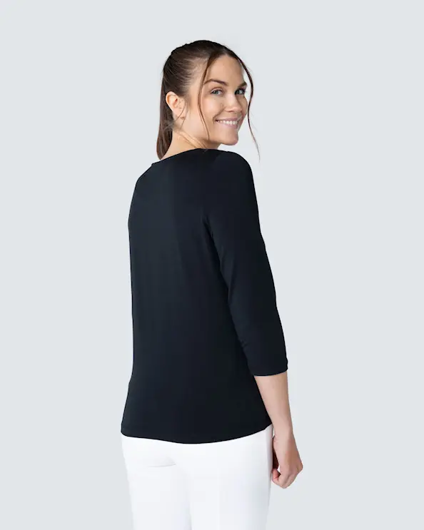 WAW Ladies Soft ¾ Sleeve Black